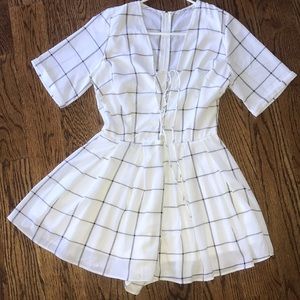 Charlotte Russe Lace Up White Romper